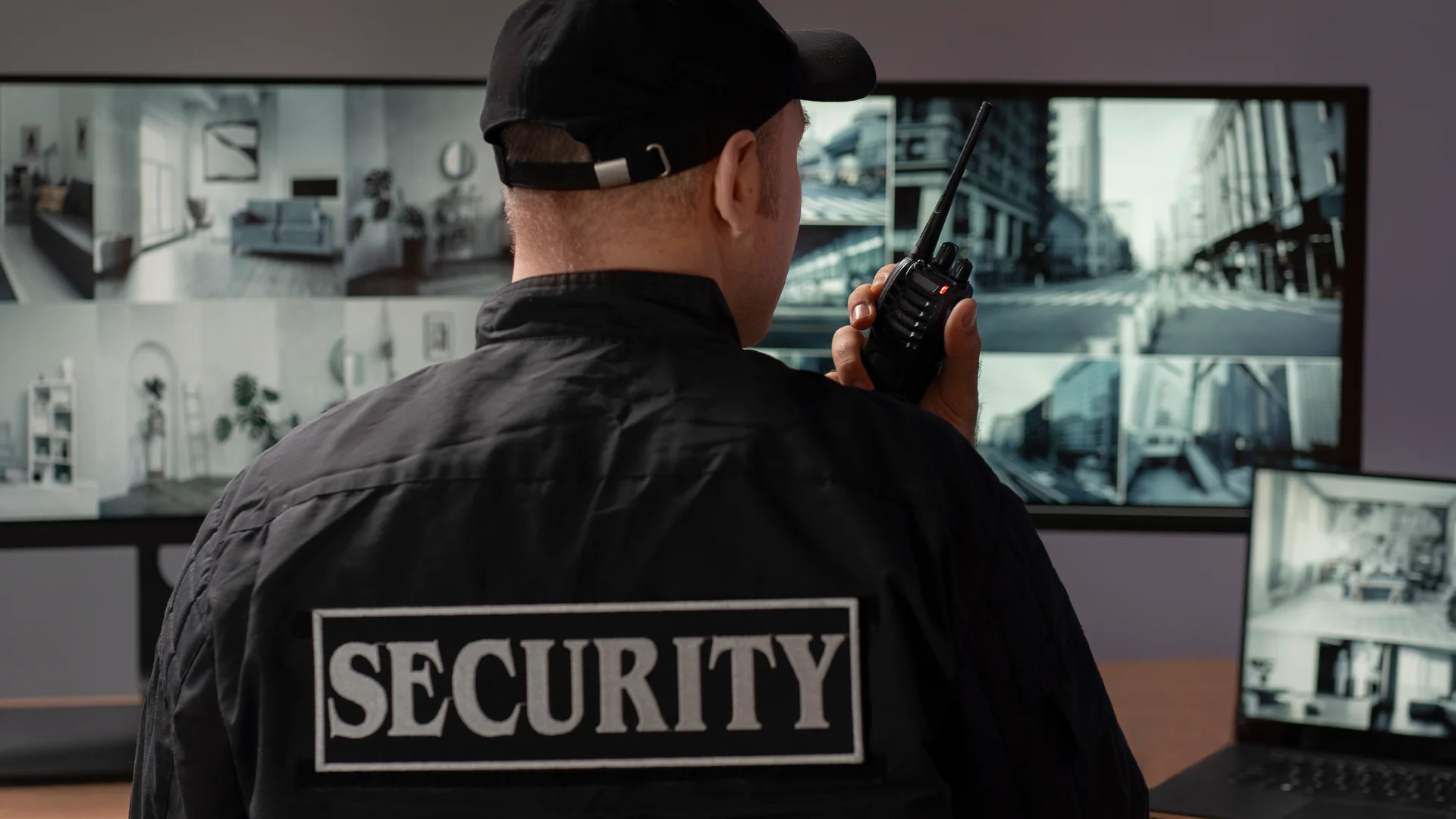 Professional security guard providing 24/7 protection services in Orange County, California