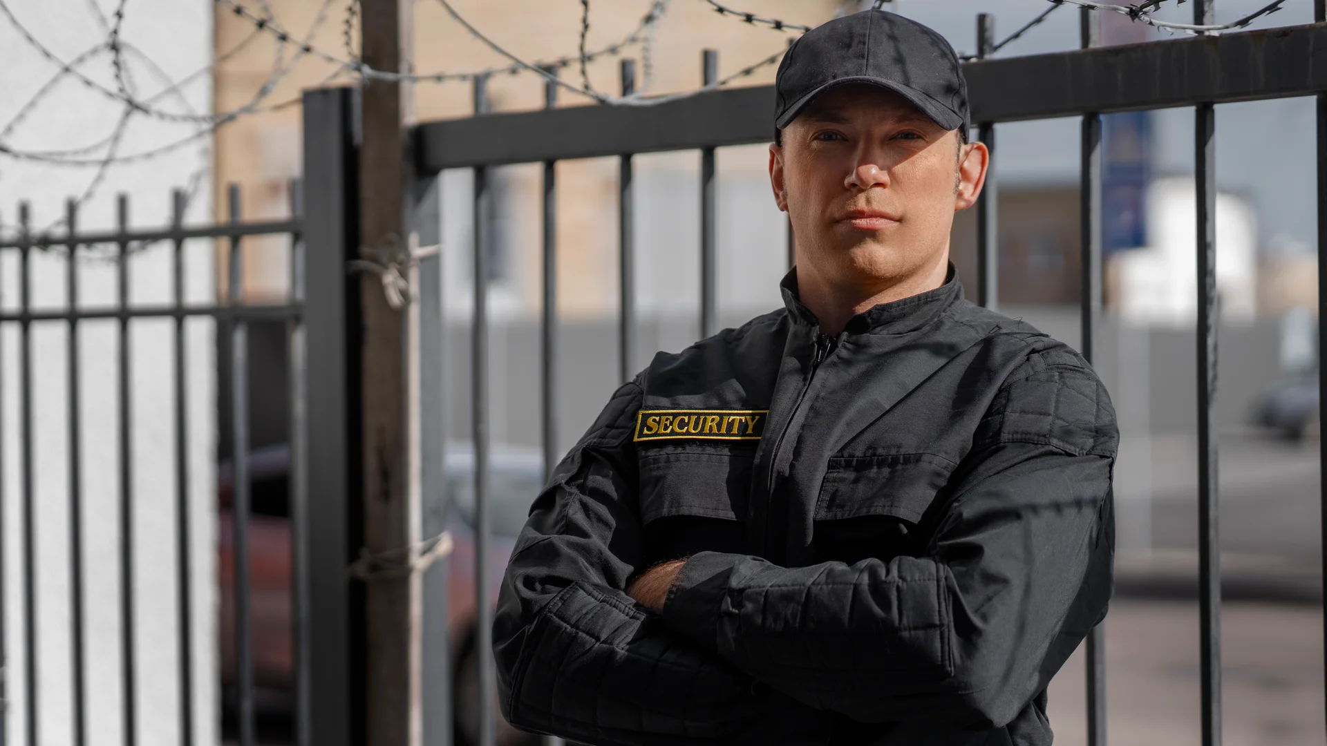 Professional security guard providing 24/7 protection services in Orange County, California